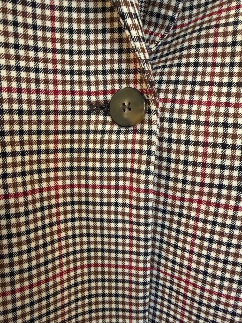 Massimo Dutti Beige Plaid Wool Blend Fitted Button Blazer Career Jacket Coat 4 - Picture 3 of 6